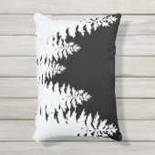 ミニマルな黒松と白松のシルエット アウトドアクッション (正面(縦))