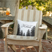 ミニマルな黒松と白松のシルエット アウトドアクッション (椅子)