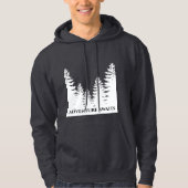 ミニマルな黒松と白松のシルエット パーカ (正面)