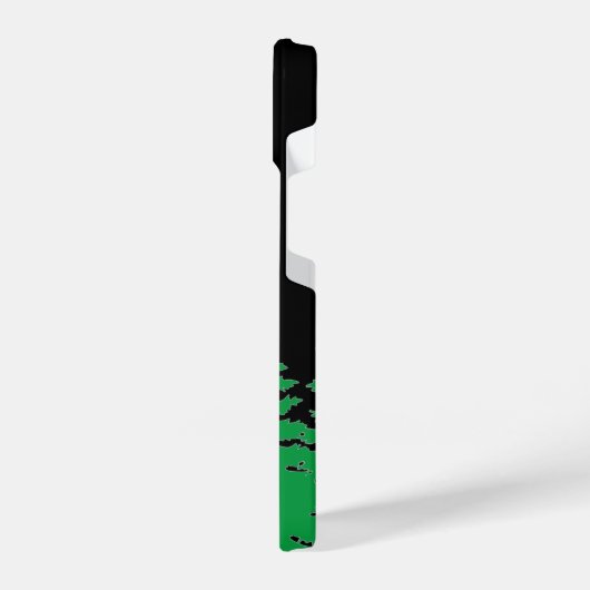 ミニマルな黒松と白松のシルエット iPhoneケース (左側面)