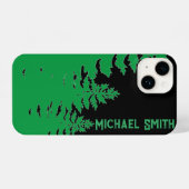 ミニマルな黒松と白松のシルエット iPhoneケース (裏面横)