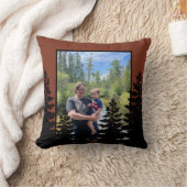 ミニマルな黒松のシルエットをパーソナライズ クッション (ブランケット)