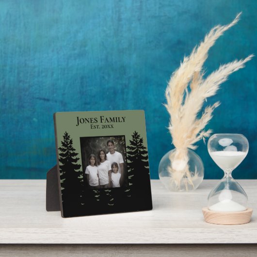 ミニマルな黒松のシルエットをパーソナライズ フォトプラーク (インサイチュ)