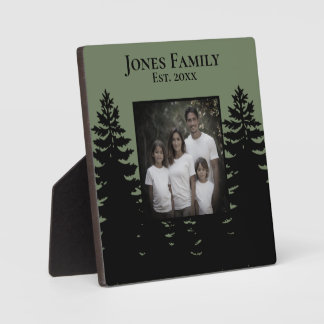 ミニマルな黒松のシルエットをパーソナライズ フォトプラーク