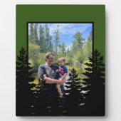 ミニマルな黒松のシルエット写真 フォトプラーク (正面)