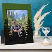 ミニマルな黒松のシルエット写真 フォトプラーク (側面)