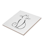 ミニマルな黒猫の白猫 タイル (側面)