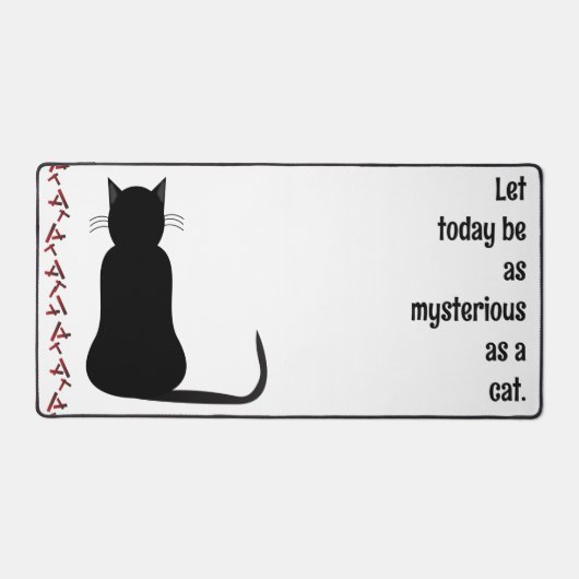 ミニマルな黒猫シルエット感動的 デスクマット (正面)