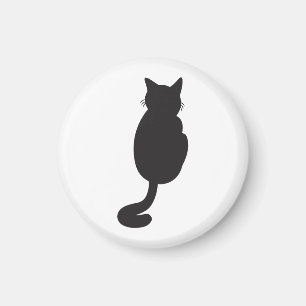 ミニマルな黒猫シルエット マグネット