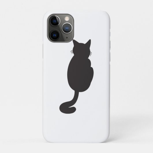 ミニマルな黒猫シルエット Case-Mate iPhoneケース (裏)