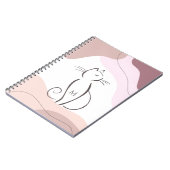 ミニマルな黒猫ボホオーガニックシェイプモノグラム ノートブック (左側)