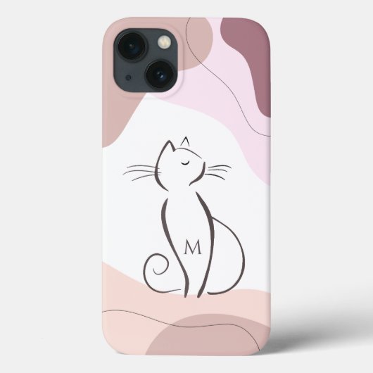 ミニマルな黒猫ボホオーガニックシェイプモノグラム Case-Mate iPhoneケース (裏面)
