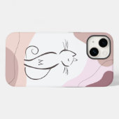 ミニマルな黒猫ボホオーガニックシェイプモノグラム Case-Mate iPhoneケース (裏面 (横))