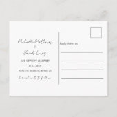 ミニマルな1枚の写真でお知らせする、結婚式のSave the Dateカード 案内ポストカード (裏面)