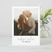 ミニマルな1枚の写真で日付カードを保存 招待状 (スタンド正面)