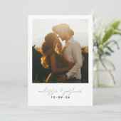 ミニマルな1枚の写真で日付カードを保存 招待状 (スタンド正面)