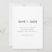 ミニマルな1枚の写真で日付カードを保存 招待状 (裏面)