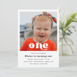 ミニマルな1st誕生日招待状 |誕生日 招待状