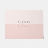 ミニマルな2トーンピンクのウェルカムドアマット ドアマット (正面)