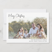 ミニマルな2枚の写真白黒メリークリスマス 招待状 (正面)