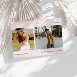 ミニマルな2枚写真卒業発表 招待状