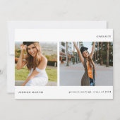 ミニマルな2枚写真卒業発表 招待状 (正面)