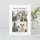 ミニマルな3枚の写真のクリスマスホリデー シーズンカード (スタンド正面)