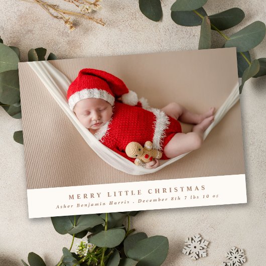 ミニマルな3枚の写真のクリスマス誕生発表 シーズンカード