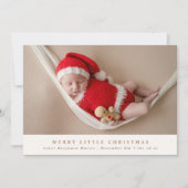 ミニマルな3枚の写真のクリスマス誕生発表 シーズンカード (正面)