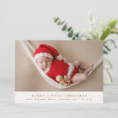 ミニマルな3枚の写真のクリスマス誕生発表 シーズンカード (スタンド正面)
