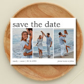 ミニマルな3枚の写真の結婚式 セーブザデート