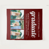 ミニマルな3枚写真 卒業 タペストリー | マルーン (正面(横))