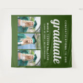 ミニマルな3枚写真 卒業 タペストリー | 緑 (正面(横))