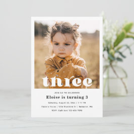 ミニマルな3rd誕生日招待状 |誕生日 招待状