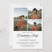 ミニマルな4枚の写真を使った卒業発表 招待状 (裏面)