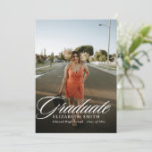 ミニマルな4枚の写真を使った卒業発表 招待状 (スタンド正面)