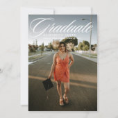 ミニマルな4枚の写真を使った卒業発表 招待状 (正面)