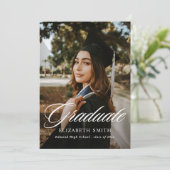 ミニマルな4枚の写真を使った卒業発表 招待状 (スタンド正面)