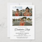 ミニマルな4枚の写真を使った卒業発表 招待状 (裏面)