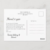 ミニマルな4枚の写真コラージュ ベビーシャワー お礼カード ポストカード (裏面)