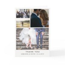 ミニマルな4枚の結婚式写真の感謝