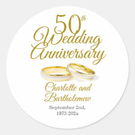 ミニマルな50周年結婚記念パーティー ラウンドシール