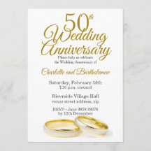 ミニマルな50周年結婚記念日招待状