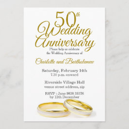 ミニマルな50周年結婚記念日招待状 招待状