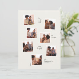 ミニマルな7枚写真のホリデーカード シーズンカード