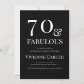 ミニマルな70歳とファビュラスな70歳の誕生日パーティー 招待状 (正面)