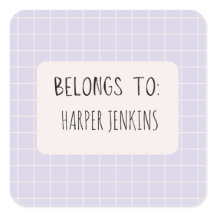 ミニマルな「所属する」名前ステッカー