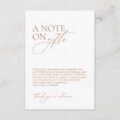 ミニマルな「贈り物に関する注結婚記」の願い事 エンクロージャーカード (正面)