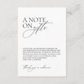ミニマルな「贈り物に関する注結婚記」の願い事 エンクロージャーカード (正面)
