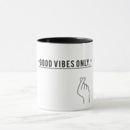 ミニマルな「Good Vibes Only」コーヒやる気を起こさせるー マグカップ